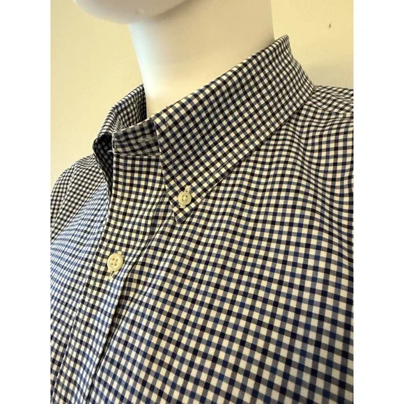 Lauren Ralph Lauren Slim Fit Non-Iron Blue Check Dress Shirt 18 34/35 - Picture 3 of 12